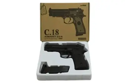 Пістолет C.18 металевий, кульки, у коробці р.19,5x13x3 см купити