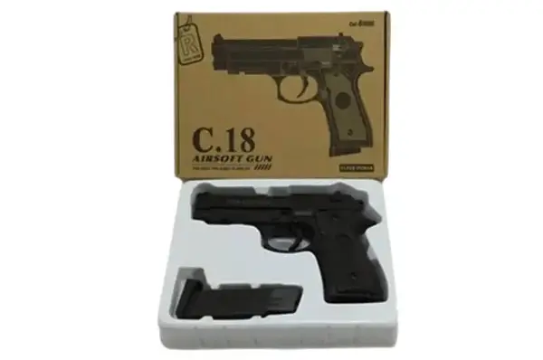 Пістолет C.18 металевий, кульки, у коробці р.19,5x13x3 см купити