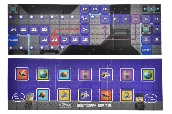 Конструктор блочний QB300-105 "Block&Steps: Зоряний Корабель" + ходилка і меморі гра 3в1, 40дет. qbee купити недорого в Україні, фото 10