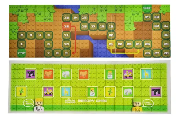 Конструктор блочний QB300-006 "Block&Steps: Пригоди в Сафарі" + ходилка і меморі гра 3в1, 89дет. qbee купити недорого в Україні, фото 3