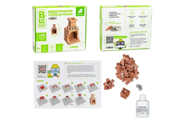 Будівельний набір для творчості з міні-цеглинок BLOCKY Камін Strateg (31025) STRATEG купити недорого в Україні, фото 2
