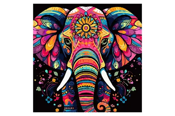 Набір для розпису по номерах Екзотичний слон на чорному фоні розміром 40х40 см (AV4040-46) Strateg купити