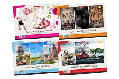 Альбом для малювання лаковка 40 аркушів 100 г/м2 Пружина АП-П-120-40 купити