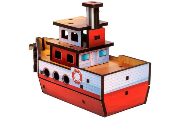 Конструктор дерев'яний Puz-00962 "Turbo Ship" в кульку PuzzleOK купити недорого в Україні, фото 5