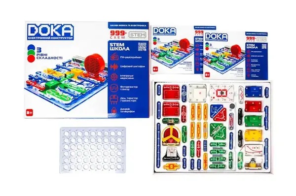 Конструктор електронний DOKA ШКОЛА "999+ СХЕМ" D70708 купити