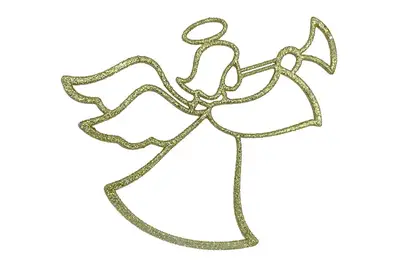 Новорічна іграшка Ангел (золото) 4х12х0.3 см купити