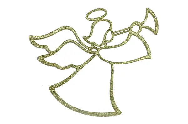 Новорічна іграшка Ангел (золото) 4х12х0.3 см купити