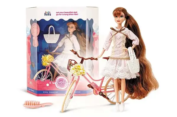Лялька KH23/019 Emily Romantic з велосипедом коробка 30*34*10 см купити