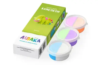 Набір пластиліну, що самостійно твердіє, ЛІПАКА - ЕКЗОТИЧНІ ТВАРИНИ: ХАМЕЛЕОН 30123-UA01 купити