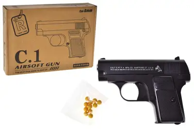 Пістолет металевий C.1 кульки, у коробці р.20x14x4см купити