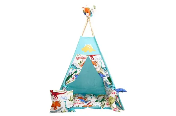 Вігвам - намет дитячий "Динозаврики" пишний килимок, фіксатор, 2 подушки купити недорого в Україні, фото 2