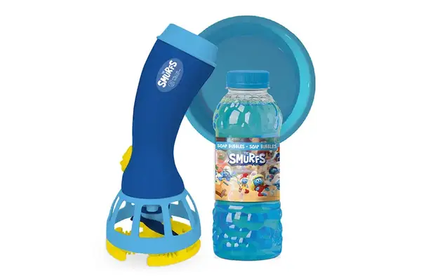 Генератор мильних бульбашок 200614 "Смурфики" на батарейках + 450 мл DoDo купити недорого в Україні, фото 2