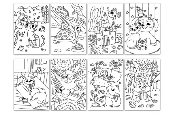 Набір для творчості 300490 "Домашні тварини" 2в1 розмальовки та гравюри DoDo купити недорого в Україні, фото 5