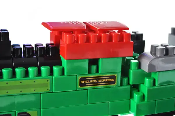 Конструктор блочний QB300-202 "Block&Steps: Залізничний Експрес" + ходилка і меморі гра 3в1, 136дет. qbee купити недорого в Україні, фото 11