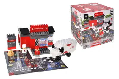 Конструктор блочний QB300-007 "Block&Steps: НОВА ПОШТА. Центральне відділення" + ходилка і гра 3в1, 91дет. qbee Конструктор блочний QB300-007 "Block&Steps: НОВА ПОШТА. Центральне відділення" + ходилка і гра 3в1, 91дет. qbee купити