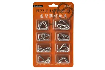 Головоломка металева E519 Unlock Metal Puzzle 8 елементів Помаранчева р.22*13,5*2см купити