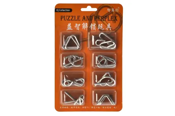 Головоломка металева E519 Unlock Metal Puzzle 8 елементів Помаранчева р.22*13,5*2см купити
