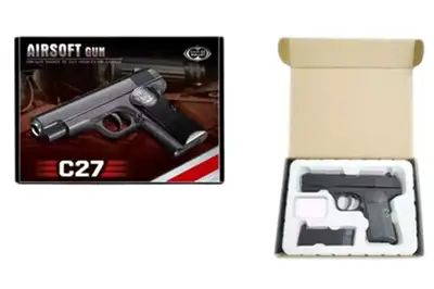 Пістолет C27 металевий, кульки, у коробці р.18x13x4 см купити