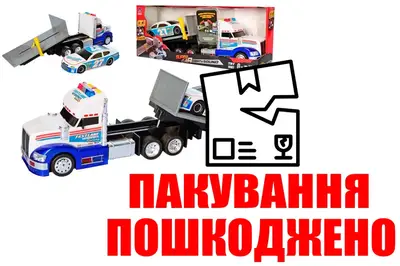 OUTLET 0 Автовоз з машинкою інерційний, озвучений, зі світлом, в коробці MQ813 р.51*12*20,2см купити