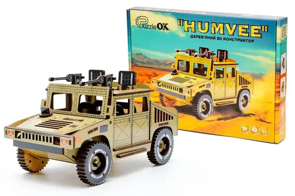 Конструктор Puz-00927 "HUMVEE" дерев'яний, р.22х11х12,5см PuzzleOk купити