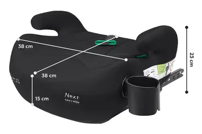 Автокрісло-бустер CRL-16011 Next Midnight Black i-Size ISOFIX 125-150см+направляючий ремінь, підсклянник CARRELLO купити