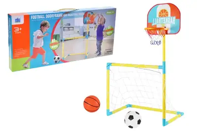 Футбольні ворота (69*35*49см) з баскетбольним кільцем в коробці MY1656-1 р.58*5,5*27см купити