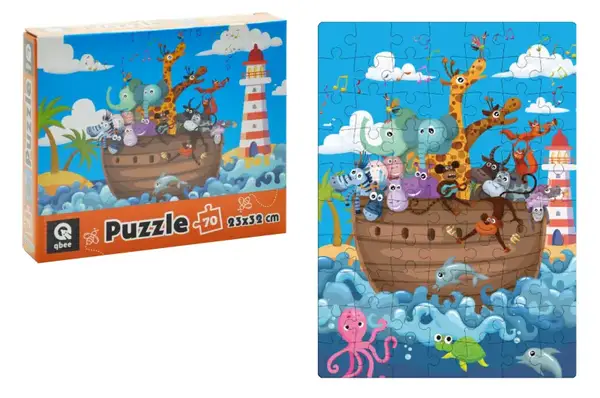 Пазли - 70 елм. - QB400-007 "Звірятка на кораблику" qbee купити недорого в Україні, фото 3