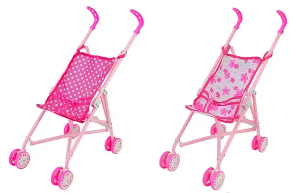 Візочок 9302W-A/B для ляльки сови, єдиноріжки, солодощі, фігури, 4 кольори, кульок р. 55,5x26x45,5 см купити недорого в Україні, фото 3