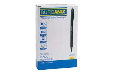 Олівець механічний BUROMAX MASTER, Rubber Touch, 0.5 мм, чорний купити