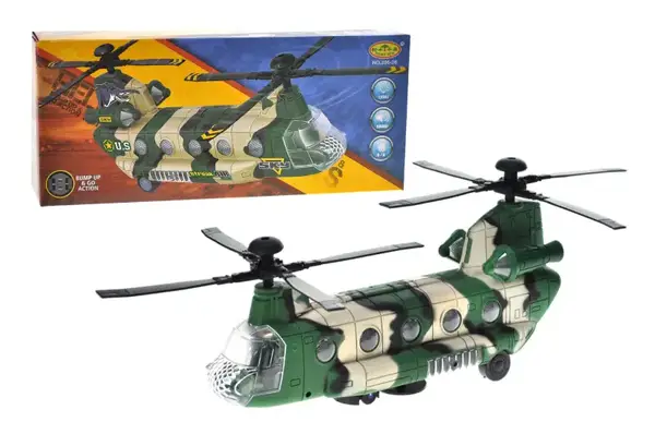 Вертоліт на батарейках, озвучений, зі світлом, в коробці 286-26 р.44*24*16см купити