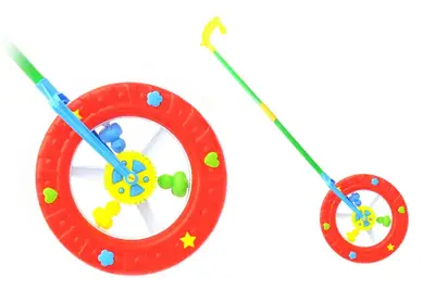 Каталка 9905 "Колесо" з ручкою, в кульку р.23x23x7 см YG Toys купити