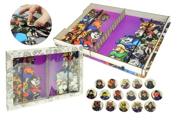 Настільна гра "Аерохокей" (Air Hockey) з дерева в коробці р. 41*31*3.5 см. купити