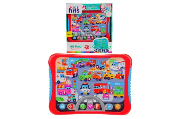 Планшет Kids Hits KH01/008 "Супер авто" на батарейках, назви, звуки авто, правила дорожнього руху, гра, запити, .р-р 23,8*17*2см, короб.25*27*4см купити