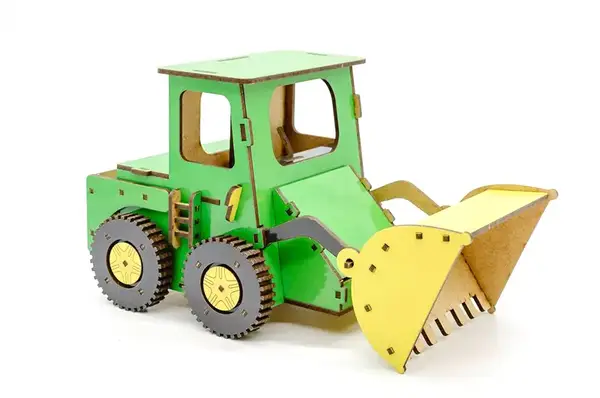 Конструктор Puz-26918 Бульдозер дерев'яний, 91 дет., р.15x15x25 см PuzzleOK купити недорого в Україні, фото 4