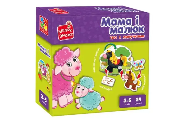 Гра розвиваюча з липучками "Мама і малюк" VT2100-14 Vladi Toys купити недорого в Україні, фото 2