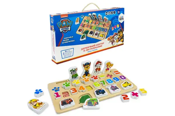 Навчальна панель KH20/040 Paw Patrol, дерев'яна, в коробці р.42x4,5x21,5 см KidsHits купити
