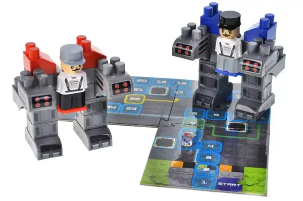 Конструктор блочний QB300-102 "Block&Steps: Бої Роботів" + ходилка і меморі гра 3в1, 44дет. qbee купити недорого в Україні, фото 9