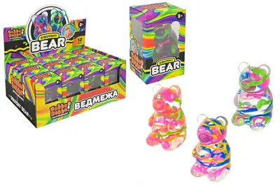 Антистрес YabbaDabba YD2575 ведмедик 9см 12шт дисплей бокс 25х17х10 см купити