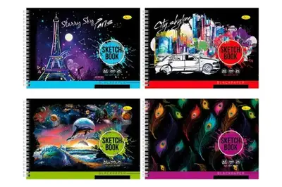 Скетчбук СББ-А5-24 BLACK 24 аркуші, А5 Апельсин купити