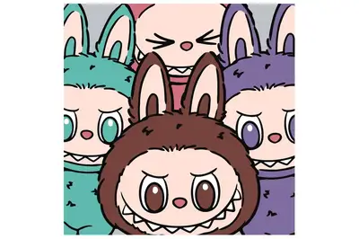 Набір для розпису по номерах 25x25 KHO1301 "Команда Лабубу" Ideyka купити