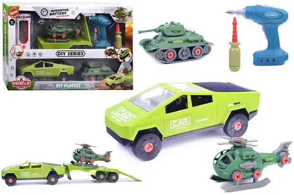 Автовоз-конструктор з військовою технікою в коробці 7654-P2C р.51*11*31см купити