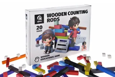 Розвиваюча дерев'яна гра QB700-003 "Палички для лічби" НУШ 56 дет. qbee купити