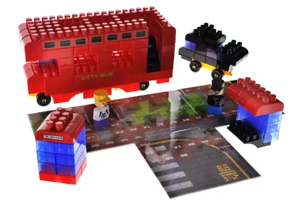 Конструктор блочний QB300-203 "Block&Steps: Міські Маршрути" + ходилка і меморі гра 3в1, 129дет. qbee купити недорого в Україні, фото 6