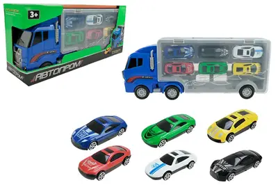 Трейлер із машинками PS006-1, в коробці р. 34,5*14,9*9,5 см. купити
