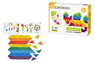 Дерев'яна розвиваюча гра "Трикутна мозаїка" 64 дет. 900194 IGROTECO купити