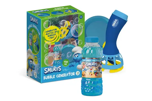 Генератор мильних бульбашок 200614 "Смурфики" на батарейках + 450 мл DoDo купити