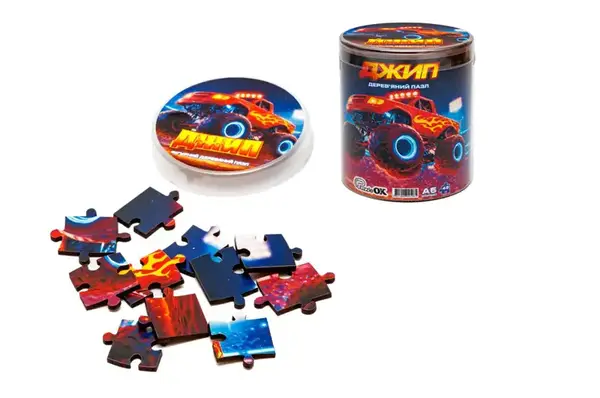 Пазл дерев'яний Puz-05003 Джип, А5 в тубусі PuzzleOk купити