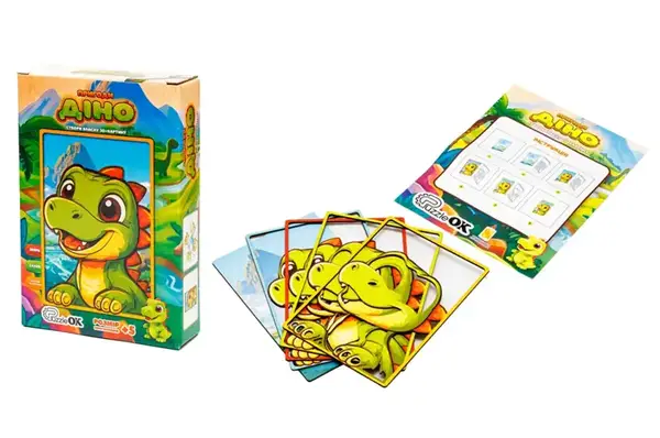 Картина пазл 3D Puz-40012 "Пригоди Діно" дерев'яна PuzzleOk купити