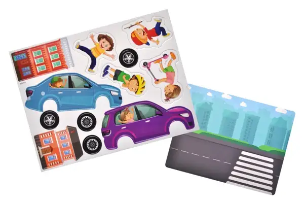 Настільна магнітна гра QB600-001 "Місто" 42 магніти та магнітна дошка qbee купити недорого в Україні, фото 3