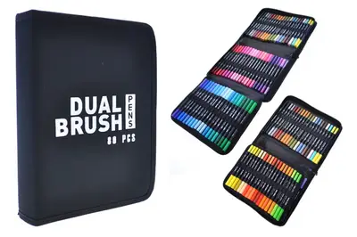 Набір акварельних маркерів DUAL BRUSH 80/DW-80 80 кольорів в чохлі купити